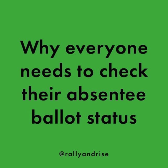 Repost from @rallyandrise
•
You already sent back your mail-in ballot. (Great!) But that doesn't mean it was accepted. And if it wasn't accepted, it's not going to count. (Not great!)

The good news is that most states allow you to "cure" (AKA fix) your ballot if there is a problem. 

18 states automatically notify voters of any discrepancies and allow them to fix the issues. If you don't live in one of these states, you can still track the status of your ballot to confirm that it was accepted.

But you'll want to do that ASAP, since curing your ballot may mean signing an affidavit, presenting appropriate identification, or voting on a replacement ballot. 

That takes time—and unfortunately, many states will not allow you to cure your ballot after November 3.

We know that every single vote matters in this election. So don't let yours be the one that gets thrown away. Check your mail-in ballot status every single day, until you get confirmation that it's been accepted.

Tap our link in bio to learn how to track your ballot. Then text 5 friends in your state who voted by mail and make sure they confirm the status of their ballot, too 🗳